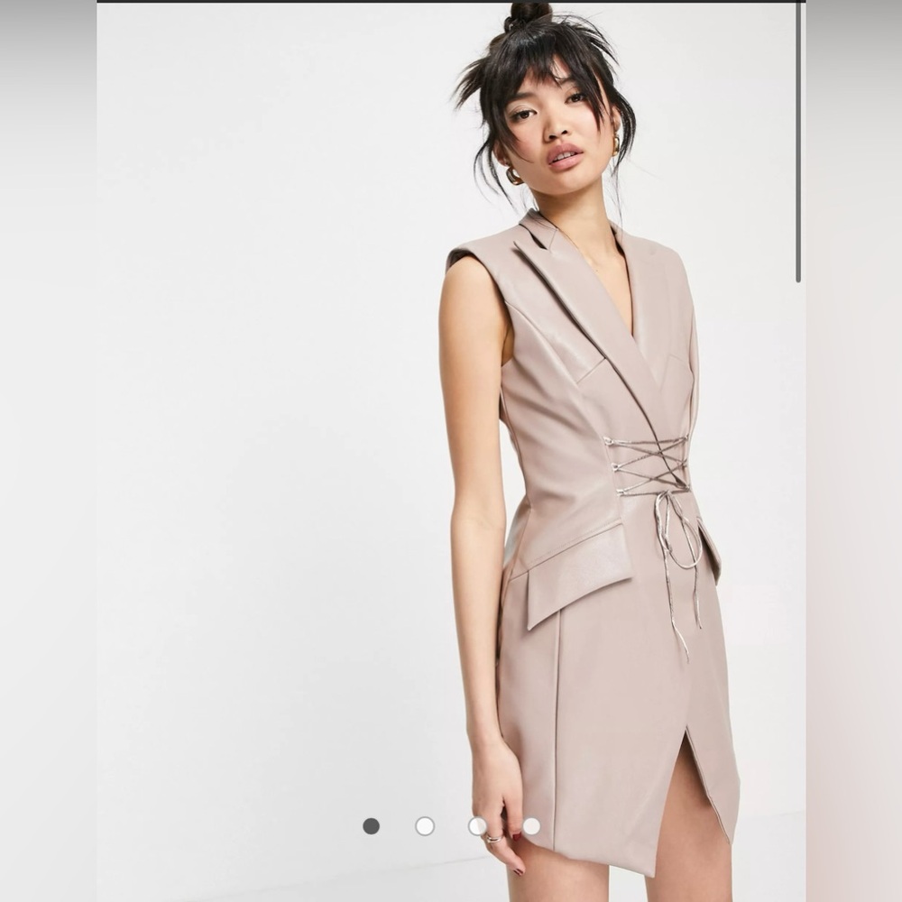 ASOS DESIGN sleeveless mini dress with corset tie